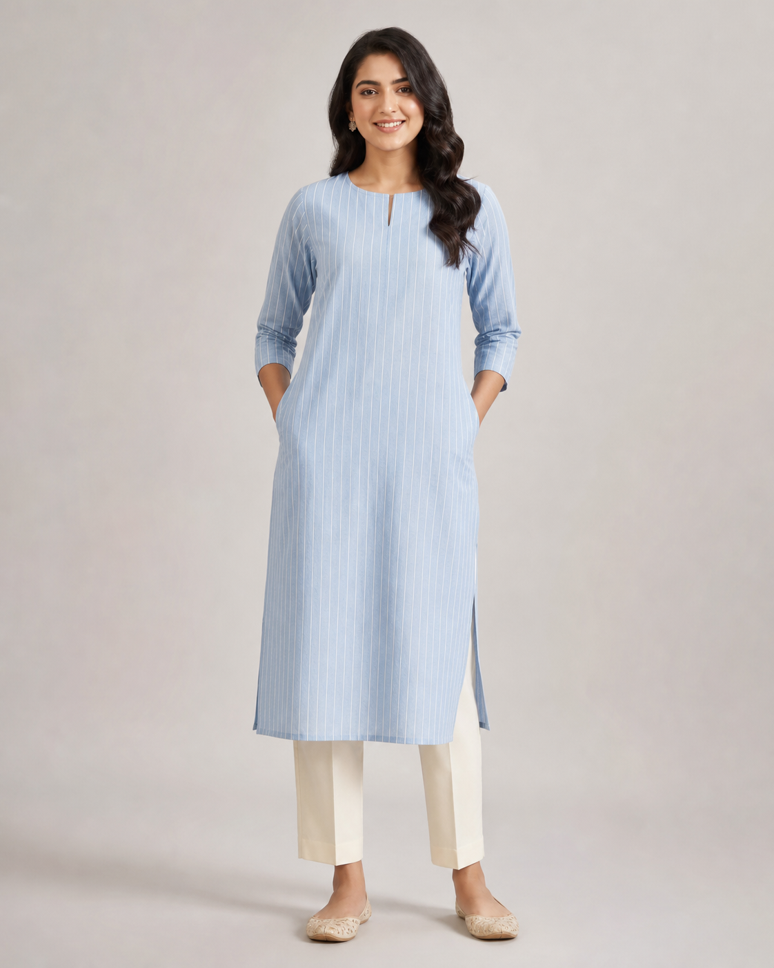 Powder Blue Workwear Kurta Set